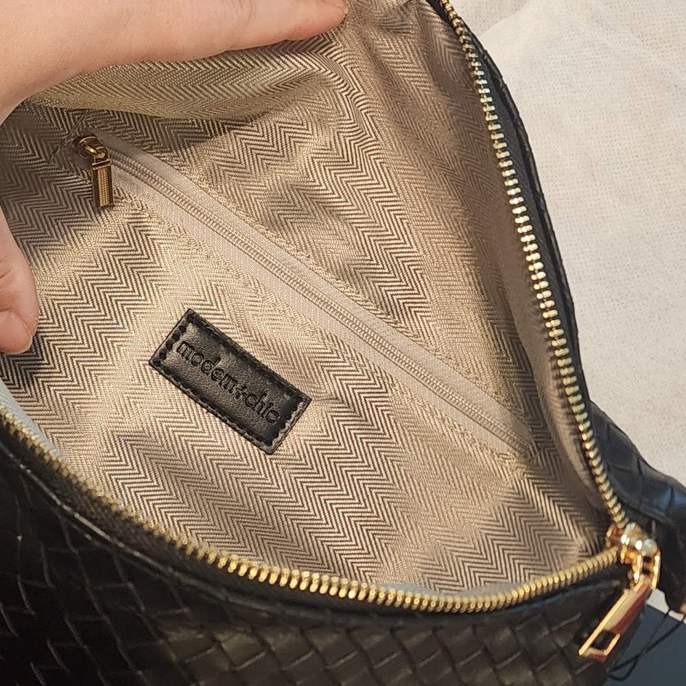 Rory Leather Woven Crossbody Bag - Picture 5 of 8